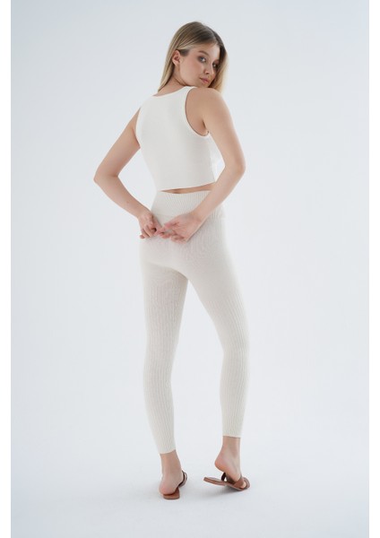 Kadın Kemik Saç Örgülü Fitilli Örme Pamuk Viscon Yün Içerikli Özel Iplik Dikişsiz Triko Tayt TRIST-K-1975 modelleri