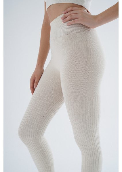 Kadın Kemik Saç Örgülü Fitilli Örme Pamuk Viscon Yün Içerikli Özel Iplik Dikişsiz Triko Tayt TRIST-K-1975 indirimleri