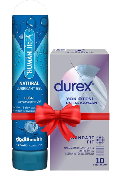 Yok Ötesi Ultra Kaygan Prezervatif 10'lu + Humanlife Doğal Jel Lubricant 125 ml