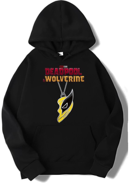 Unisex Oversize Deadpool & Wolverine Best Friend Hoodie Sarı