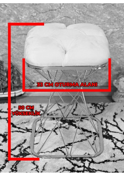 Kare Siyah Boyalı Mavi Puf & Bench Puf Oturak - Bench - Ayak Ucu Oturak - Tabure - Makyaj Oturak indirimleri