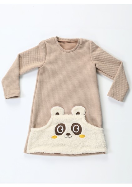 Panda Cepli Kız Çocuk Elbise