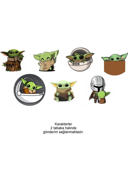 Star Wars, The Mandalorian, Grogu, Baby Yoda, Bebek Yoda Sticker Doğum Günü Etiket, Baskı