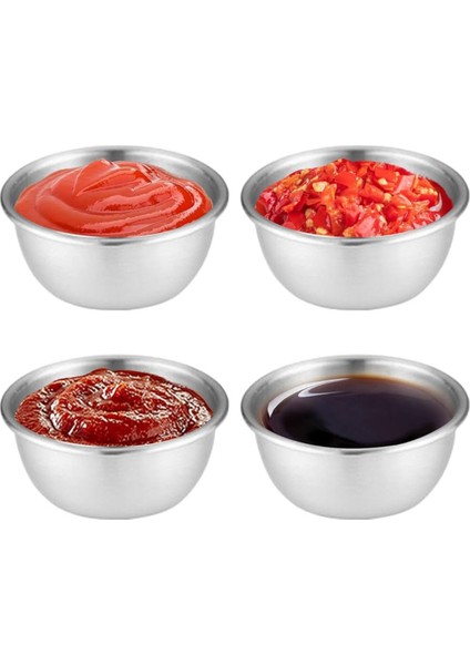 20 Adet Paslanmaz Çelik Sosluk, Burger Yanı Ketçap Mayonez Sosluk Baharatlık 20’li Set (6X3CM)