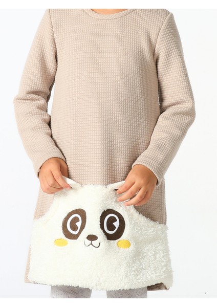 Panda Cepli Kız Çocuk Elbise modelleri