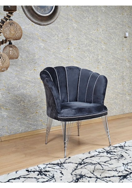 Tekli Krom Kaplama Tel Ayak Papatya Çay Seti Koltuk Tekli Berjer , Balkon, Salon, Ofis, Cafe Koltuk