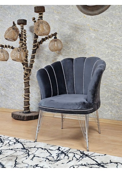 Tekli Krom Kaplama Tel Ayak Papatya Çay Seti Koltuk Tekli Berjer , Balkon, Salon, Ofis, Cafe Koltuk