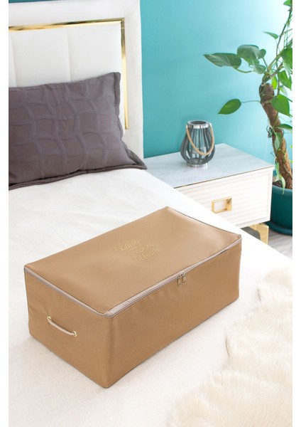 Tekno Trust Kahverengi Küçük Boy Baskı Detaylı Taba Hurç 52 x 28 x 21 cm Type 0 Nefes Alabilen Kumaş 100% Polip