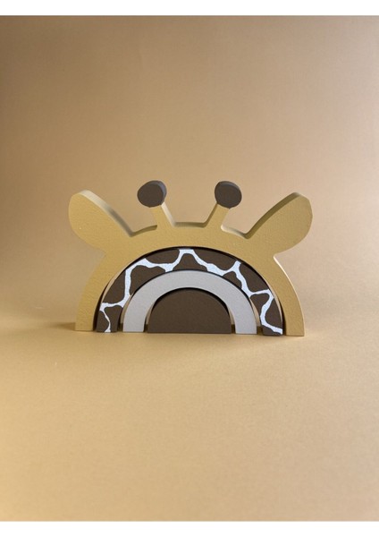 Ahşap Eğitsel Oyuncak Dört Parçalı Zürafa
