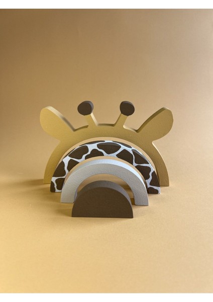 Ahşap Eğitsel Oyuncak Dört Parçalı Zürafa modelleri