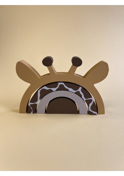 Ahşap Eğitsel Oyuncak Dört Parçalı Zürafa fırsatları