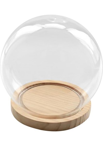 Ahşap Zeminli Dekoratif Cam Çan, Şeffaf Cam Kap (Yurt Dışından)