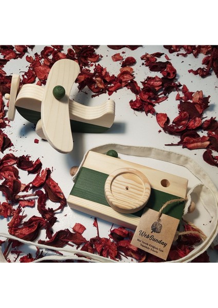 Ahşap Elyapımı Baby Uçak ve Oyuncak Fotoğraf Makinesi Set, Dekoratif, Eğitici Oyuncak, Çocuk Oyunca fiyatları