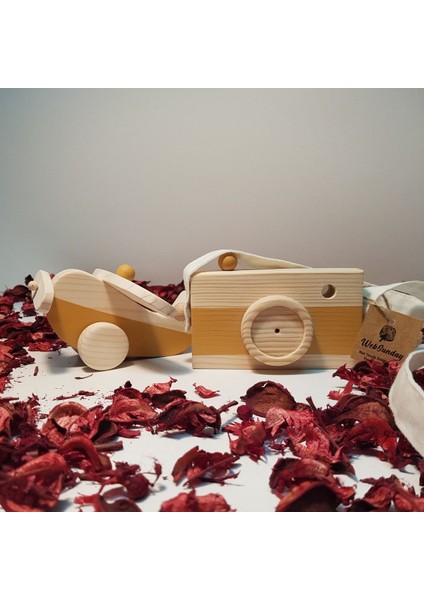 Ahşap Elyapımı Baby Uçak ve Oyuncak Fotoğraf Makinesi Set, Dekoratif, Eğitici Oyuncak, Çocuk Oyunca modelleri