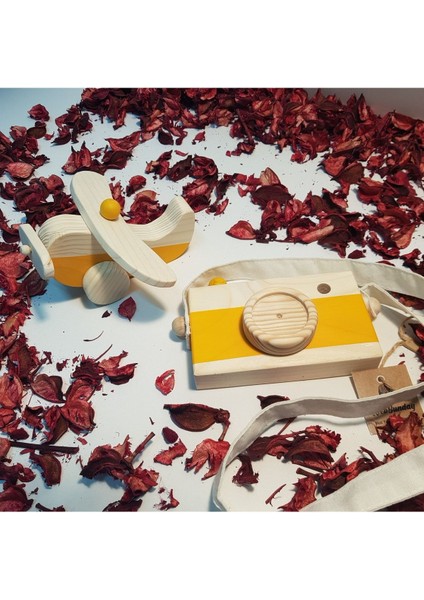 Ahşap Elyapımı Baby Uçak ve Oyuncak Fotoğraf Makinesi Set, Dekoratif, Eğitici Oyuncak, Çocuk Oyunca fiyatları