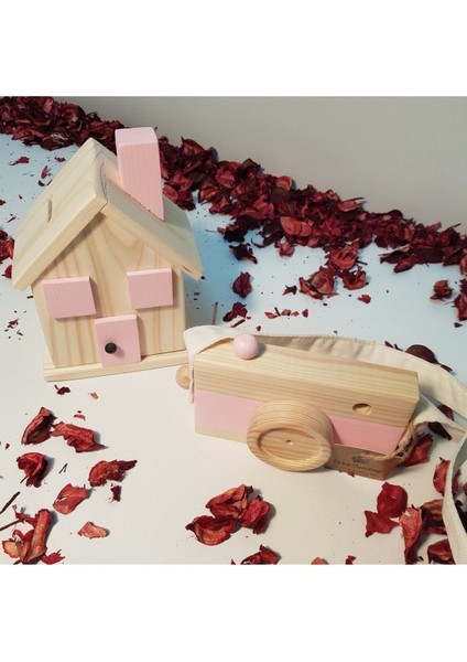 Ahşap Hediyelik Kumbara + Oyuncak Fotoğraf Makinesi Set, Dekoratif ,eğitici Oyuncak, Çocuk Oyuncak fiyatları