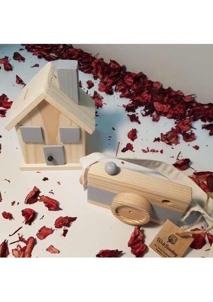 Ahşap Hediyelik Kumbara + Oyuncak Fotoğraf Makinesi Set, Dekoratif ,eğitici Oyuncak, Çocuk Oyuncak fiyatları