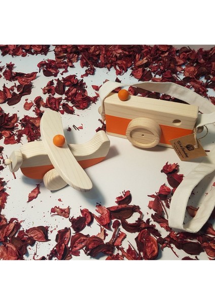 Ahşap Elyapımı Baby Uçak ve Oyuncak Fotoğraf Makinesi Set, Dekoratif, Eğitici Oyuncak, Çocuk Oyunca fiyatları