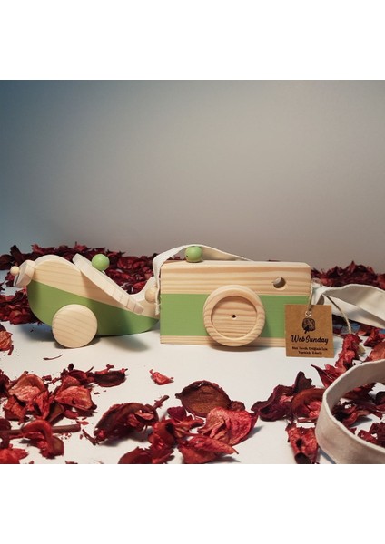 Ahşap Elyapımı Baby Uçak ve Oyuncak Fotoğraf Makinesi Set, Dekoratif, Eğitici Oyuncak, Çocuk Oyunca modelleri