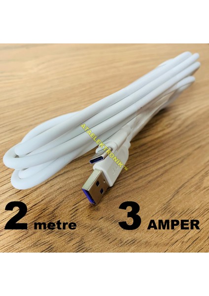 2 Metre 3 Amper Kalın Kablo 3A Yüksek Kaliteli Silicone Material Charging Şarj USB Data Şarz Kablo
