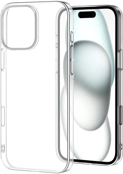 Apple iPhone 16 Pro Kılıf Kamera Çıkıntılı Şeffaf Pürüzsüz Kristal Ince Sert Silikon Kapak