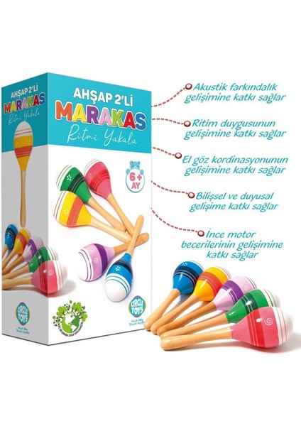 Ahşap 2'li Marakas Seti - Ritmi Yakala indirimleri