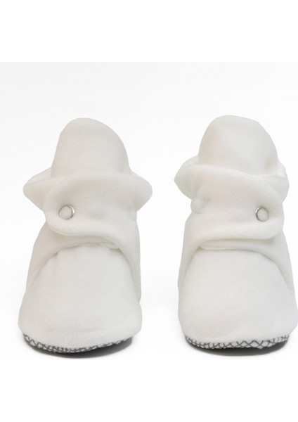 Polar Bebek Pandufu, Kaydırmaz Taban, Organik Pamuk Astarlı, İlk Adım Ev Patiği, Beyaz