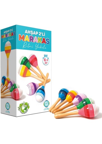 Ahşap 2'li Marakas Seti - Ritmi Yakala