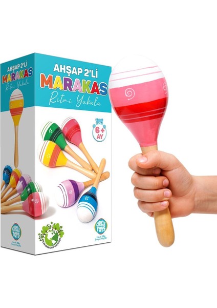Ahşap 2'li Marakas Seti - Ritmi Yakala fırsatları