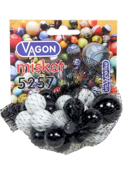 Siyah Beyaz Misket 25'li Paket - 5257