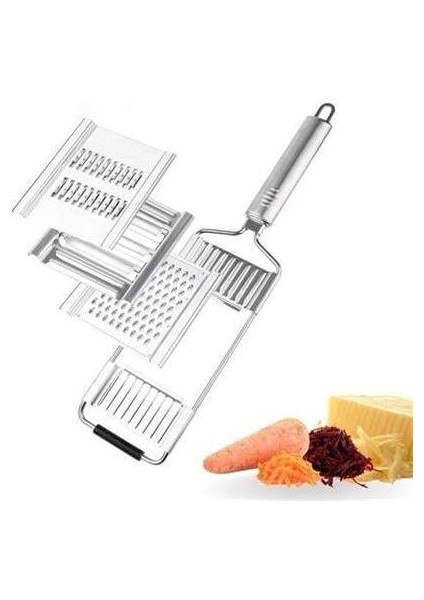 Buffer® Ayarlanabilir 3 Farklı Başlıklı Tutmalı Sebze Dilimleyici Peynir Rendeleyici Aparat