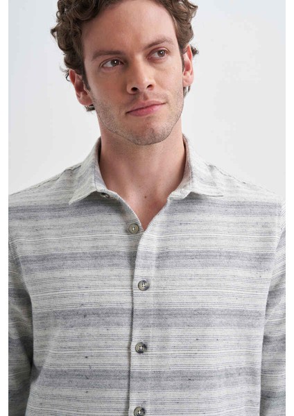 Caz 2010 Çizgili Erkek Oduncu Gömlek Gri fiyatları