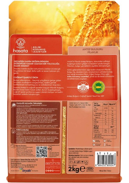 Pilavlık Antep Bulguru 2000 gr (10*