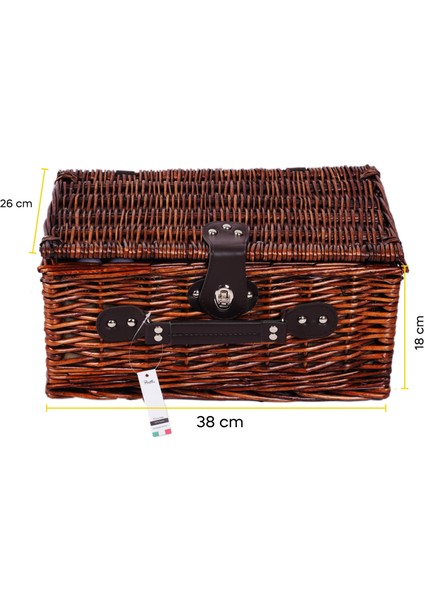 Picno Italy 2 Kişilik Hasır, Siyah Desen Yalıtımlı Astarlı, Aksesuar Sepeti İle Taşınabilir Piknik Sepeti indirimleri