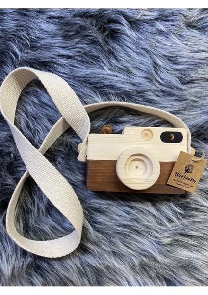 Bebek Oyuncağı Ahşap Fotoğraf Makinesi, +1 Yaş Montessori Oyuncak, Organik Ahşap Oyuncak-Kahverengi modelleri