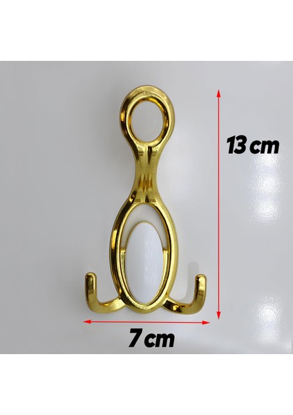 Ilknur 5 Adet Portmanto Vestiyer Duvar Askısı Metal Dolap Elbise Askılığı Askılık Gold Beyaz 5 Adet