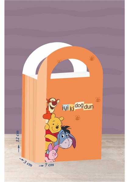 Winnie The Pooh Friends Teması Mini Çanta 12X7 cm 8'li Paket