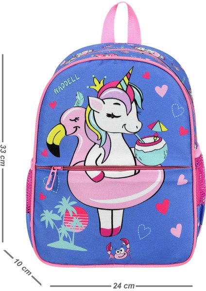 Unicorn ve Flamingo Desenli Anaokulu Kreş Sırt Çantası Seti (3 Parça)