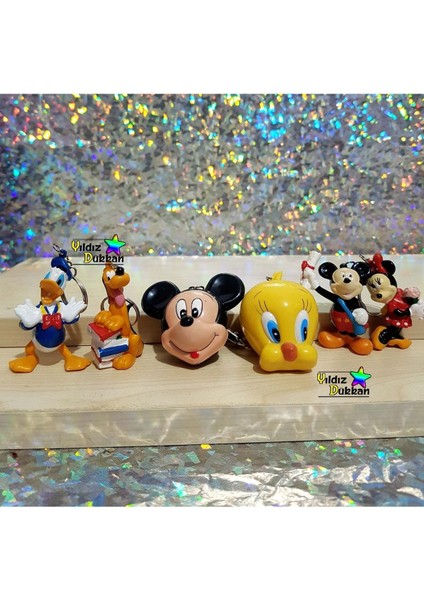 Ahşap 10000 Hedefli Para Box Kumbara ve Disney Anahtarlık Mickey Mini Mouse Donald Duck Pluto Tweet modelleri