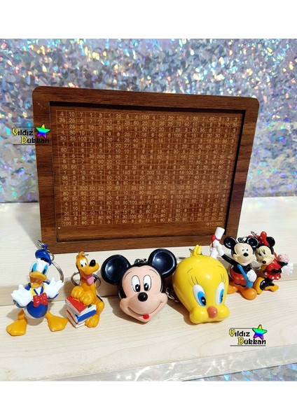 Ahşap 10000 Hedefli Para Box Kumbara ve Disney Anahtarlık Mickey Mini Mouse Donald Duck Pluto Tweet fırsatları