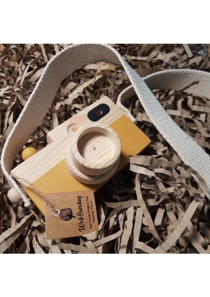 Ahşap Oyuncak Fotoğraf Makinesi, Kız Erkek 0 - 3 Yaş Hediyelik Askılı Dekoratif Oyuncak modelleri