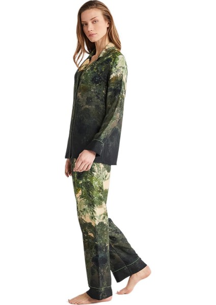 Kadın Yeşil Pijama Takım 9701