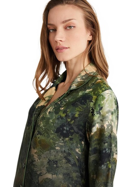 Kadın Yeşil Pijama Takım 9701