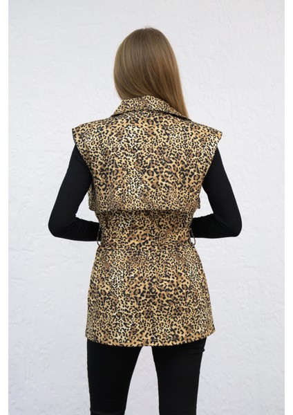 Leopar Desenli Yelek