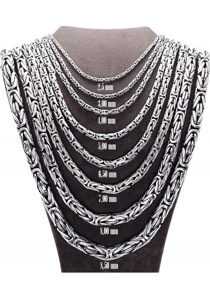 Erkek Gümüş Yuvarlak Kral Zincir Kolye 84649