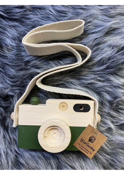 Bebek Oyuncağı Ahşap Fotoğraf Makinesi, +1 Yaş Montessori Oyuncak, Organik Ahşap Oyuncak-Koyu Yeşil fiyatları