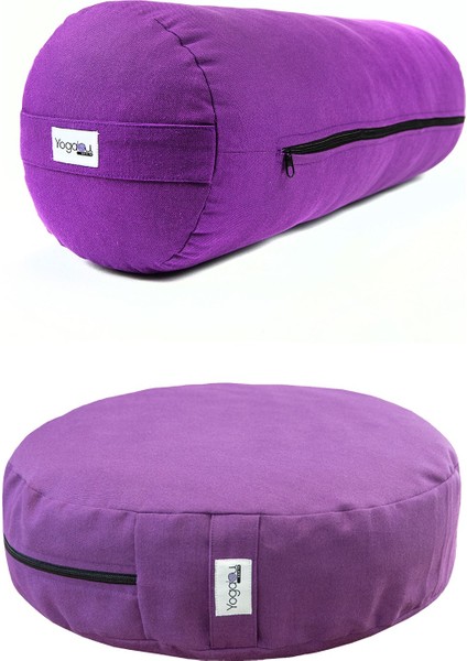 Kabuk Dolgulu Minder ve Bolster-Mor