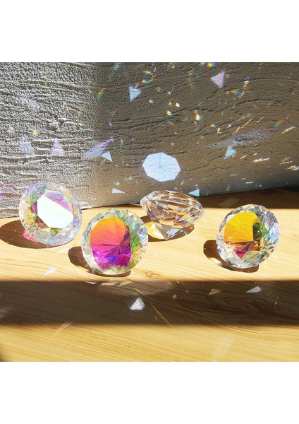 Ab Renk Yönlü Elmas Kristal Gökkuşağı Kağıt Ağırlığı Kristal (Yurt Dışından) fırsatları