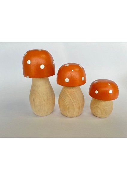 Waldorf Organik Doğal Ahşap Mantar Oyuncak Set 3lü Bebek Çocuk Odası Dekor Fotoğraf Çekimi fiyatları