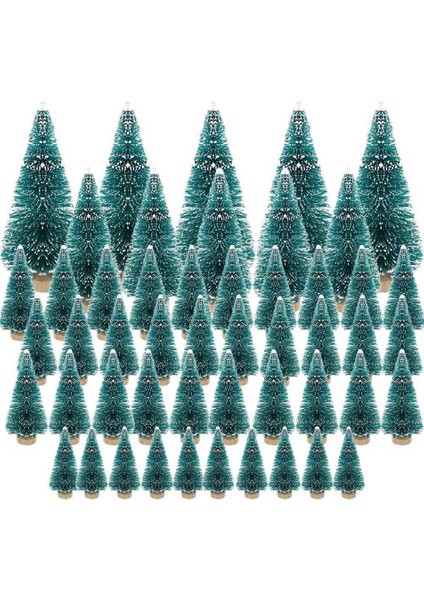 50PCS Minyatür Yapay Noel Ağacı Küçük Kar Don Ağaçları Çam (Yurt Dışından)